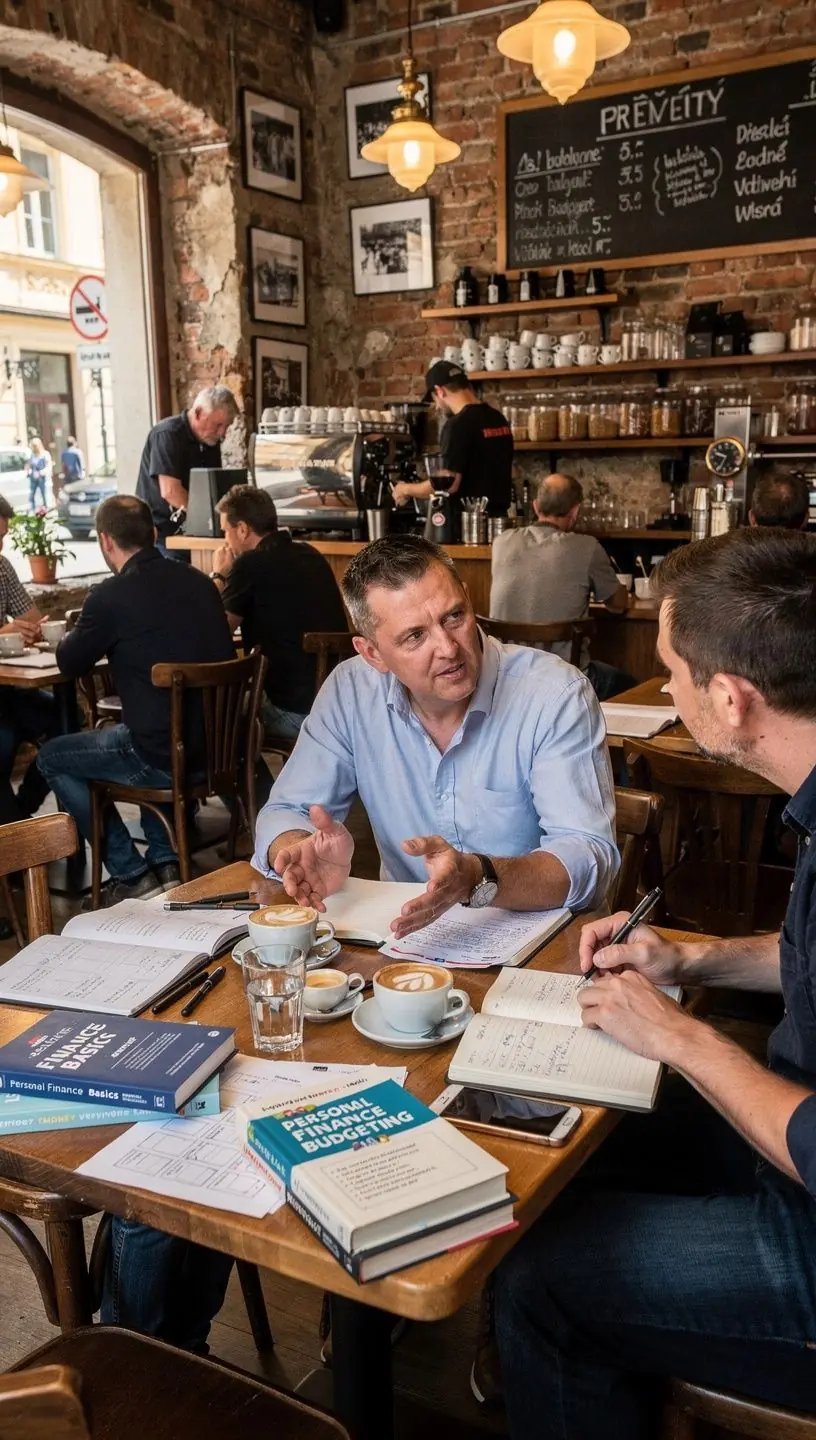Obrázek knihy o finančním plánování s poznámkami a zvýrazněnými pasážemi