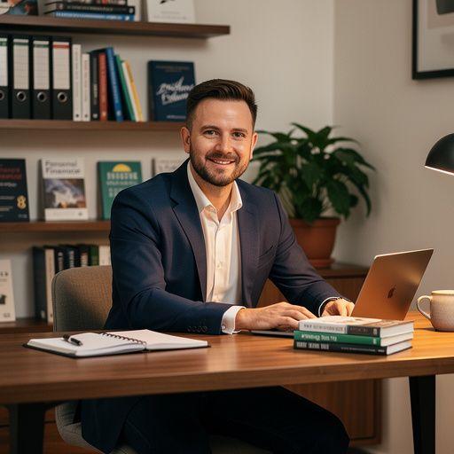 Člověk organizuje své finance pomocí grafu a tabulek.